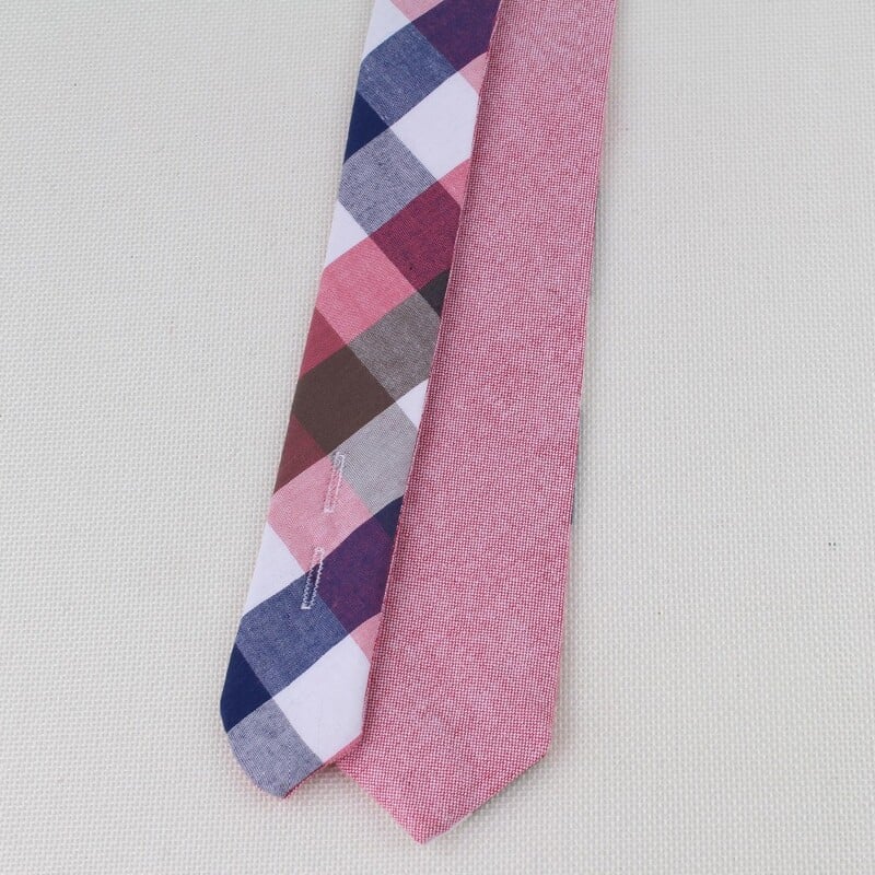 Ανδρική μόδα δύο επιπέδων με διαμάντι επιταγή τεχνητό μαλλί, βαμβακερές ριγέ, στενές γραβάτες ανδρικές επιχειρήσεις Μικρές γραβάτες Designer Cravat