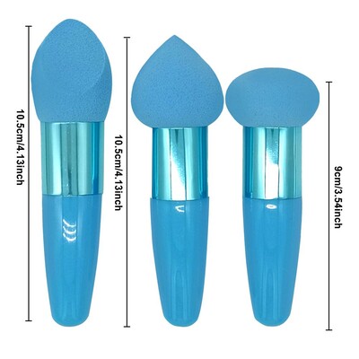 3vnt/komplektas Makeup Sponge Blender Beauty Egg Cosmetic Puff Foundation Kempinėlės Pudros pudra su rankenėlėmis Moteriški makiažo priedai