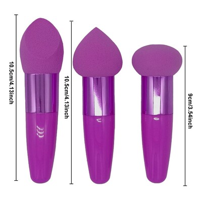 3vnt/komplektas Makeup Sponge Blender Beauty Egg Cosmetic Puff Foundation Kempinėlės Pudros pudra su rankenėlėmis Moteriški makiažo priedai