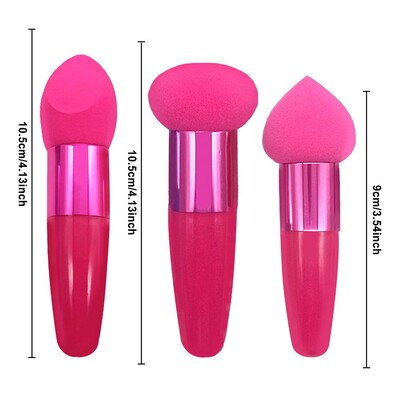 3vnt/komplektas Makeup Sponge Blender Beauty Egg Cosmetic Puff Foundation Kempinėlės Pudros pudra su rankenėlėmis Moteriški makiažo priedai