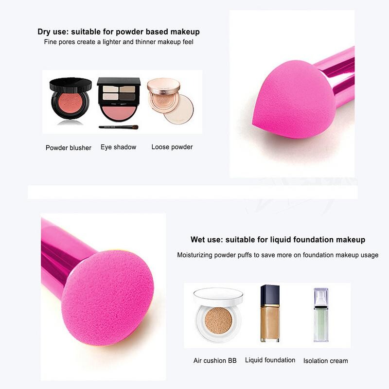 3vnt/komplektas Makeup Sponge Blender Beauty Egg Cosmetic Puff Foundation Kempinėlės Pudros pudra su rankenėlėmis Moteriški makiažo priedai