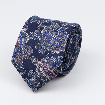 Modes klasiskās vīriešu kaklasaites apdrukas dizains foršas kaklasaites 7 cm biznesa kāzu ballīšu apģērbs, mīksta poliestera kaklasaite dāvana vīriešiem