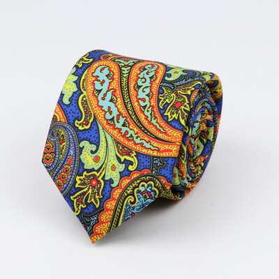 Modes klasiskās vīriešu kaklasaites apdrukas dizains foršas kaklasaites 7 cm biznesa kāzu ballīšu apģērbs, mīksta poliestera kaklasaite dāvana vīriešiem