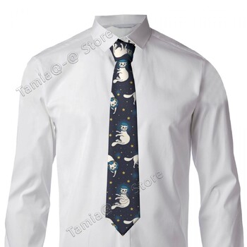 Γραβάτα γάτα Γραβάτα για Unisex Polyester Silk 8cm Printed Festival Party Επίσημα δώρα Tie Party Γραβάτα Επαγγελματικά αξεσουάρ γάμου