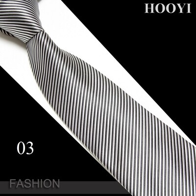 HOOYI Stripe kaklasaites vīriešiem biznesa kaklasaite Mikrošķiedras kāzu ballīte Gravatas Ziemassvētku dāvana