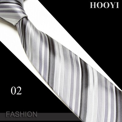 HOOYI Stripe kaklasaites vīriešiem biznesa kaklasaite Mikrošķiedras kāzu ballīte Gravatas Ziemassvētku dāvana