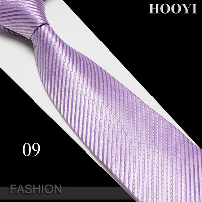 HOOYI Stripe kaklasaites vīriešiem biznesa kaklasaite Mikrošķiedras kāzu ballīte Gravatas Ziemassvētku dāvana