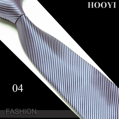 HOOYI Stripe kaklasaites vīriešiem biznesa kaklasaite Mikrošķiedras kāzu ballīte Gravatas Ziemassvētku dāvana