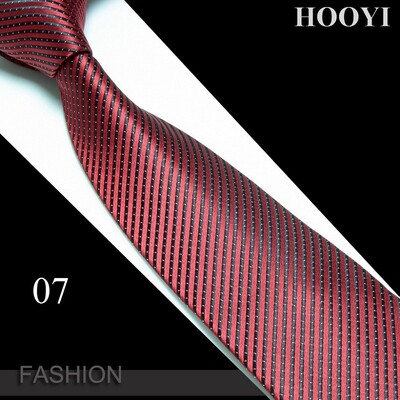 HOOYI Stripe kaklasaites vīriešiem biznesa kaklasaite Mikrošķiedras kāzu ballīte Gravatas Ziemassvētku dāvana