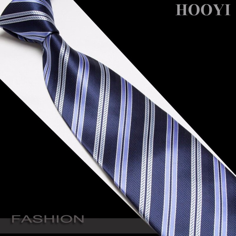 HOOYI Stripe kaklasaites vīriešiem biznesa kaklasaite Mikrošķiedras kāzu ballīte Gravatas Ziemassvētku dāvana