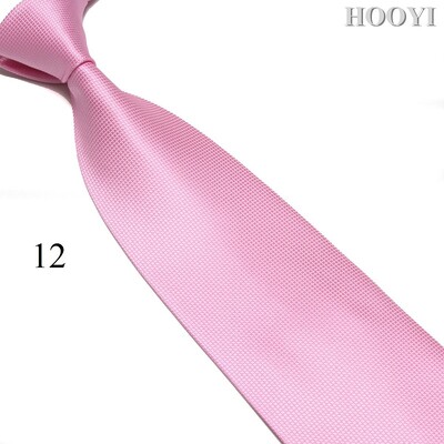 HOOYI Solid vīriešu kaklasaites biznesa kaklasaite Mariage plata kaklasaite, poliestera dāvana kāzu gravata 10 cm platums