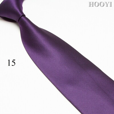 HOOYI Solid vīriešu kaklasaites biznesa kaklasaite Mariage plata kaklasaite, poliestera dāvana kāzu gravata 10 cm platums