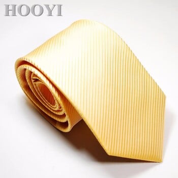 HOOYI Solid Tie Gravata Fashion Ανδρικές γραβάτες για άντρες Business Gravatas Γάμος Corbata Γραβάτα Χριστουγεννιάτικο δώρο