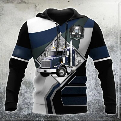 Jesenski muški pulover s 3D printanim uzorkom teških kamiona Muška majica s kapuljačom Trkaća muška odjeća Modna majica s kratkim rukavima Ležerna prevelika majica