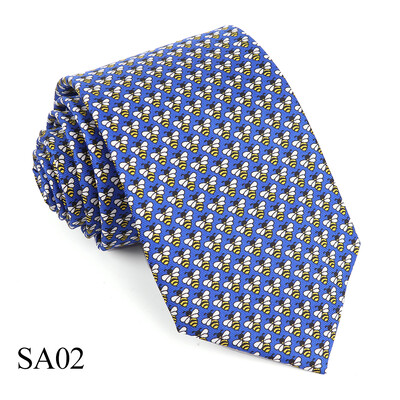Tailor Smith 100% cravate de mătase pentru bărbați cravată de modă cu albină fluture barca cu pânze cravată cu model de animale, ziua tatălui, ziua de naștere, vacanță
