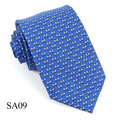 Tailor Smith 100% cravate de mătase pentru bărbați cravată de modă cu albină fluture barca cu pânze cravată cu model de animale, ziua tatălui, ziua de naștere, vacanță