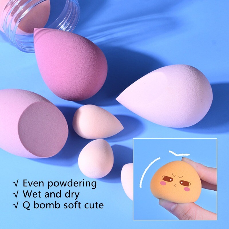 6/7 vnt Makiažo kempinės Kiaušinių maišytuvas Kosmetika Pudra Puff Foundation Blush Mini Puffs Make Up Kempinėlė Grožio įrankiai Priedai