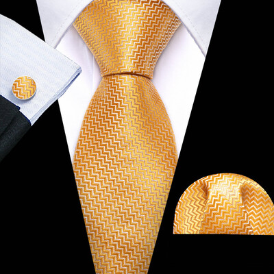 Barry.Wang, lungă, 160 cm, mătase, pentru bărbați, set de butoni pentru cravată, jacquard, auriu, albastru, roșu, roz, pentru afaceri de nuntă masculine