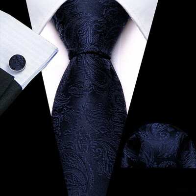 Barry.Wang, lungă, 160 cm, mătase, pentru bărbați, set de butoni pentru cravată, jacquard, auriu, albastru, roșu, roz, pentru afaceri de nuntă masculine