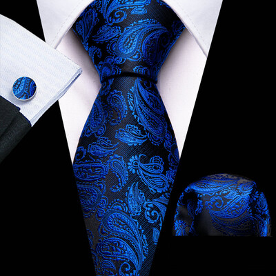 Barry.Wang, lungă, 160 cm, mătase, pentru bărbați, set de butoni pentru cravată, jacquard, auriu, albastru, roșu, roz, pentru afaceri de nuntă masculine