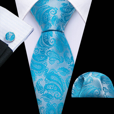Barry.Wang, lungă, 160 cm, mătase, pentru bărbați, set de butoni pentru cravată, jacquard, auriu, albastru, roșu, roz, pentru afaceri de nuntă masculine