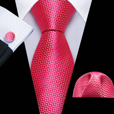 Barry.Wang, lungă, 160 cm, mătase, pentru bărbați, set de butoni pentru cravată, jacquard, auriu, albastru, roșu, roz, pentru afaceri de nuntă masculine