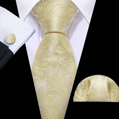 Barry.Wang, lungă, 160 cm, mătase, pentru bărbați, set de butoni pentru cravată, jacquard, auriu, albastru, roșu, roz, pentru afaceri de nuntă masculine