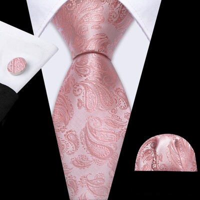 Barry.Wang, lungă, 160 cm, mătase, pentru bărbați, set de butoni pentru cravată, jacquard, auriu, albastru, roșu, roz, pentru afaceri de nuntă masculine