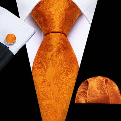 Barry.Wang, lungă, 160 cm, mătase, pentru bărbați, set de butoni pentru cravată, jacquard, auriu, albastru, roșu, roz, pentru afaceri de nuntă masculine