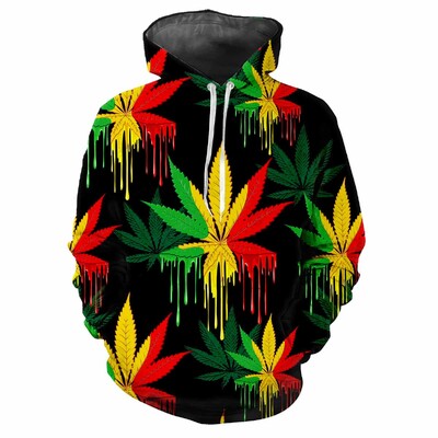 Moderns vīriešu kapuci ar apdrukātu ziedu un augu raksti Digitālā druka ikdienišķa bieza auduma topi ar kapuci ar garām piedurknēm