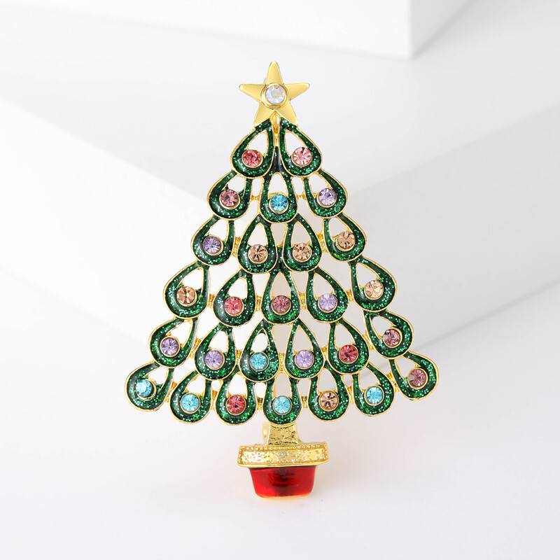 Broșe frumoase pentru brad de Crăciun pentru femei, unisex, ace de plante, multicolore disponibile, accesorii casual pentru petreceri, cadouri