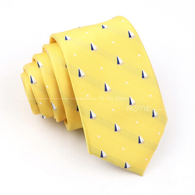 Cravată minunată din poliester, albastru, model de barci cu pânze mici, cravată pentru bărbați, petrecere de nuntă, îmbrăcăminte zilnică, cămașă, costum, accesoriu, cadou