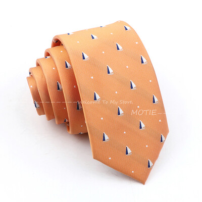 Cravată minunată din poliester, albastru, model de barci cu pânze mici, cravată pentru bărbați, petrecere de nuntă, îmbrăcăminte zilnică, cămașă, costum, accesoriu, cadou