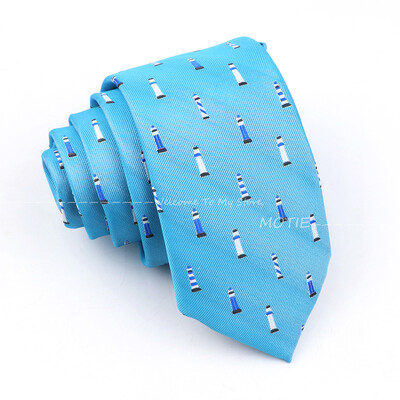Cravată minunată din poliester, albastru, model de barci cu pânze mici, cravată pentru bărbați, petrecere de nuntă, îmbrăcăminte zilnică, cămașă, costum, accesoriu, cadou
