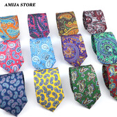 Nova kravata Vintage Kravata od mikrovlakana Cvjetni print Kravata Crveno Plava Glod Svadbena zabava Uredski dar za muškarce Karirana točkasta kravata s pajslijem