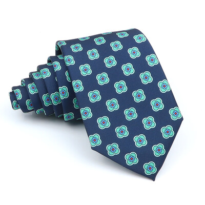 Nova kravata Vintage Kravata od mikrovlakana Cvjetni print Kravata Crveno Plava Glod Svadbena zabava Uredski dar za muškarce Karirana točkasta kravata s pajslijem