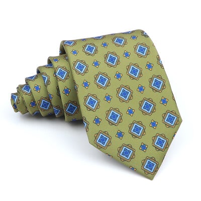 Nova kravata Vintage Kravata od mikrovlakana Cvjetni print Kravata Crveno Plava Glod Svadbena zabava Uredski dar za muškarce Karirana točkasta kravata s pajslijem