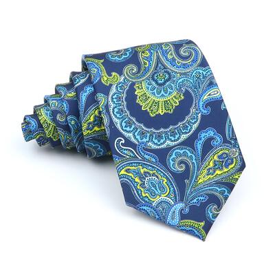 Nova kravata Vintage Kravata od mikrovlakana Cvjetni print Kravata Crveno Plava Glod Svadbena zabava Uredski dar za muškarce Karirana točkasta kravata s pajslijem