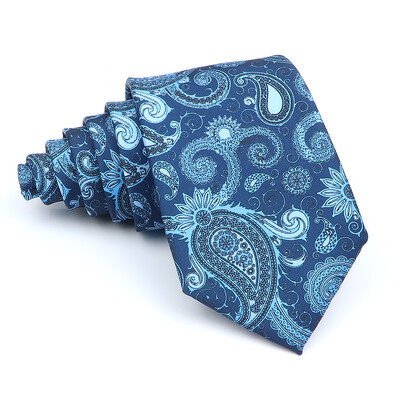 Nova kravata Vintage Kravata od mikrovlakana Cvjetni print Kravata Crveno Plava Glod Svadbena zabava Uredski dar za muškarce Karirana točkasta kravata s pajslijem