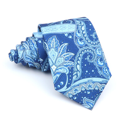 Nova kravata Vintage Kravata od mikrovlakana Cvjetni print Kravata Crveno Plava Glod Svadbena zabava Uredski dar za muškarce Karirana točkasta kravata s pajslijem