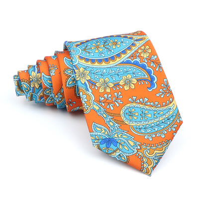 Nova kravata Vintage Kravata od mikrovlakana Cvjetni print Kravata Crveno Plava Glod Svadbena zabava Uredski dar za muškarce Karirana točkasta kravata s pajslijem