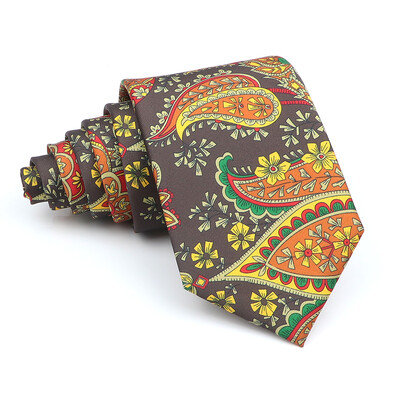 Nova kravata Vintage Kravata od mikrovlakana Cvjetni print Kravata Crveno Plava Glod Svadbena zabava Uredski dar za muškarce Karirana točkasta kravata s pajslijem