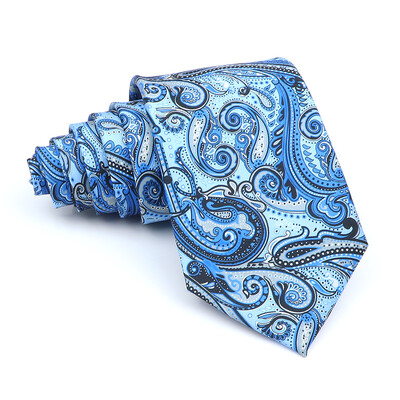 Nova kravata Vintage Kravata od mikrovlakana Cvjetni print Kravata Crveno Plava Glod Svadbena zabava Uredski dar za muškarce Karirana točkasta kravata s pajslijem