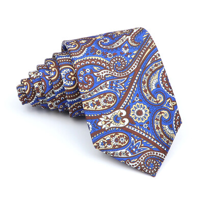 Nova kravata Vintage Kravata od mikrovlakana Cvjetni print Kravata Crveno Plava Glod Svadbena zabava Uredski dar za muškarce Karirana točkasta kravata s pajslijem