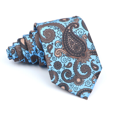 Nova kravata Vintage Kravata od mikrovlakana Cvjetni print Kravata Crveno Plava Glod Svadbena zabava Uredski dar za muškarce Karirana točkasta kravata s pajslijem