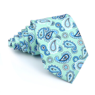 Nova kravata Vintage Kravata od mikrovlakana Cvjetni print Kravata Crveno Plava Glod Svadbena zabava Uredski dar za muškarce Karirana točkasta kravata s pajslijem