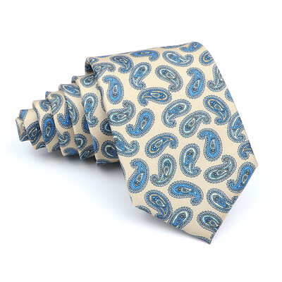 Nova kravata Vintage Kravata od mikrovlakana Cvjetni print Kravata Crveno Plava Glod Svadbena zabava Uredski dar za muškarce Karirana točkasta kravata s pajslijem