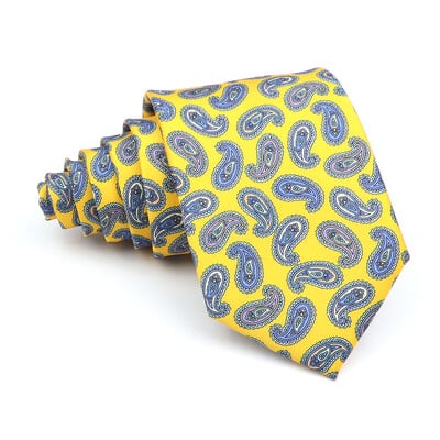 Nova kravata Vintage Kravata od mikrovlakana Cvjetni print Kravata Crveno Plava Glod Svadbena zabava Uredski dar za muškarce Karirana točkasta kravata s pajslijem