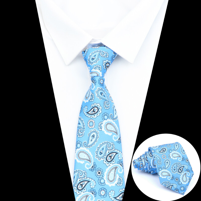 Nova kravata Vintage Kravata od mikrovlakana Cvjetni print Kravata Crveno Plava Glod Svadbena zabava Uredski dar za muškarce Karirana točkasta kravata s pajslijem