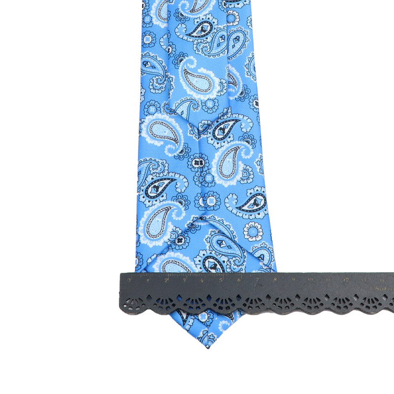 Nova kravata Vintage Kravata od mikrovlakana Cvjetni print Kravata Crveno Plava Glod Svadbena zabava Uredski dar za muškarce Karirana točkasta kravata s pajslijem